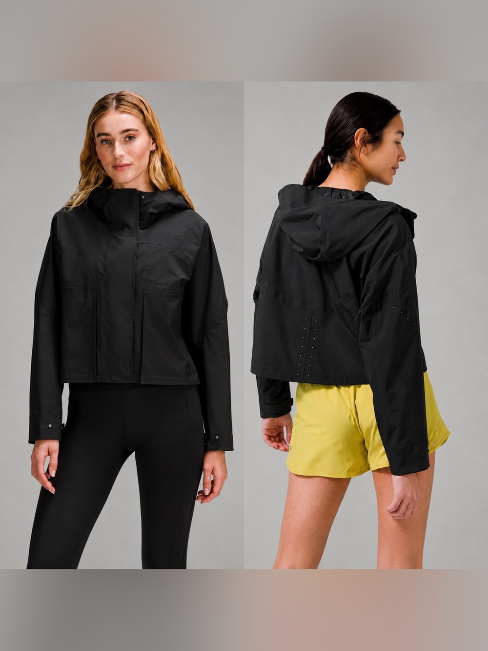 Lululemon Rain Chaser Cropped Waterproof Jacket Black Size 6